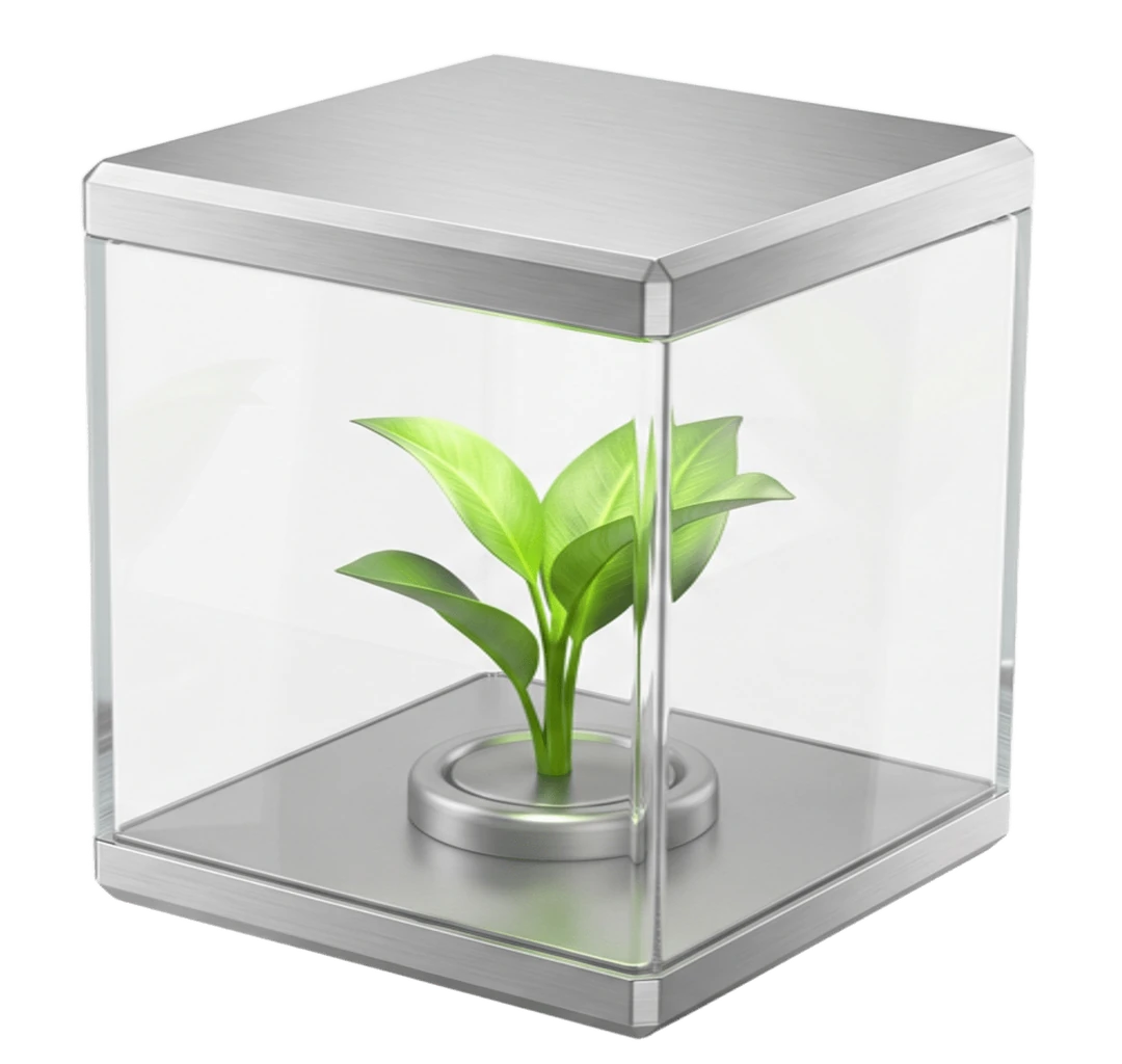 Cubo de cristal con un brote: Gemini en Vertex AI